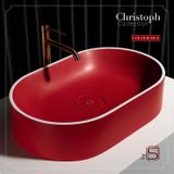  Chậu lavabo để bàn mineral glass composite Christoph (thấp) Rose 