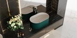  Chậu lavabo để bàn mineral glass composite Christoph (cao) Storm - Cotton 