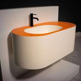  Chậu lavabo treo tường mineral glass composite Christoph Single Cotton - Solar Irradiance 