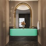  Chậu lavabo đôi treo tường mineral glass composite Christoph Double Aquamarine 