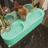  Chậu lavabo đôi treo tường mineral glass composite Christoph Double Aquamarine 