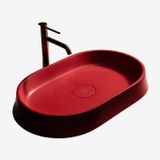  Chậu lavabo để bàn mineral glass composite Danielle (thấp) Rose 