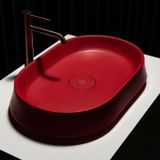  Chậu lavabo để bàn mineral glass composite Danielle (thấp) Rose 