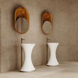  Chậu lavabo chân dài bằng mineral glass composite Isabel Cotton 