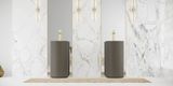  Chậu lavabo chân dài bằng mineral glass composite Julia Dovetail 