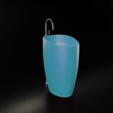  Chậu lavabo chân dài bằng mineral glass composite Madison Celeste 