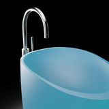  Chậu lavabo chân dài bằng mineral glass composite Madison Celeste 