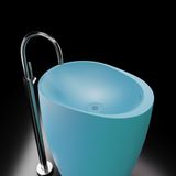  Chậu lavabo chân dài bằng mineral glass composite Madison Celeste 