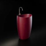  Chậu lavabo chân dài bằng mineral glass composite Marina Rose 