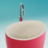  Chậu lavabo chân dài bằng mineral glass composite Marina Rose - Cotton 