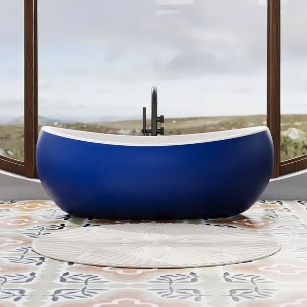  Bồn tắm bằng mineral glass composite Marina Blue - Cotton 