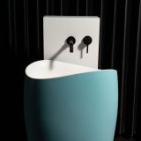  Chậu lavabo chân dài bằng mineral glass composite Marcela Celeste - Cotton 