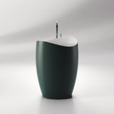  Chậu lavabo chân dài bằng mineral glass composite Marcela Storm - Cotton 