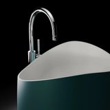  Chậu lavabo chân dài bằng mineral glass composite Marcela Storm - Cotton 