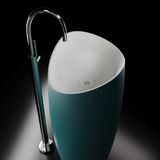  Chậu lavabo chân dài bằng mineral glass composite Marcela Storm - Cotton 