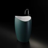  Chậu lavabo chân dài bằng mineral glass composite Marcela Storm - Cotton 