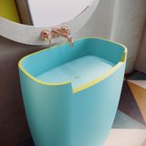  Chậu lavabo chân dài bằng mineral glass composite Mason Aquamarine - Aurora 