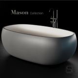  Bồn tắm bằng mineral glass composite Mason Ash - Cotton 