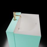  Chậu lavabo chân dài bằng mineral glass composite Marea Aquamarine - Cotton 