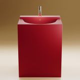  Chậu lavabo chân dài bằng mineral glass composite Marea Rose 
