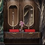  Chậu lavabo để bàn mineral glass composite Marea Rose 