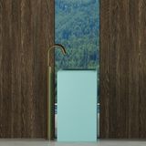  Chậu lavabo chân dài bằng mineral glass composite Noble Aquamarine 