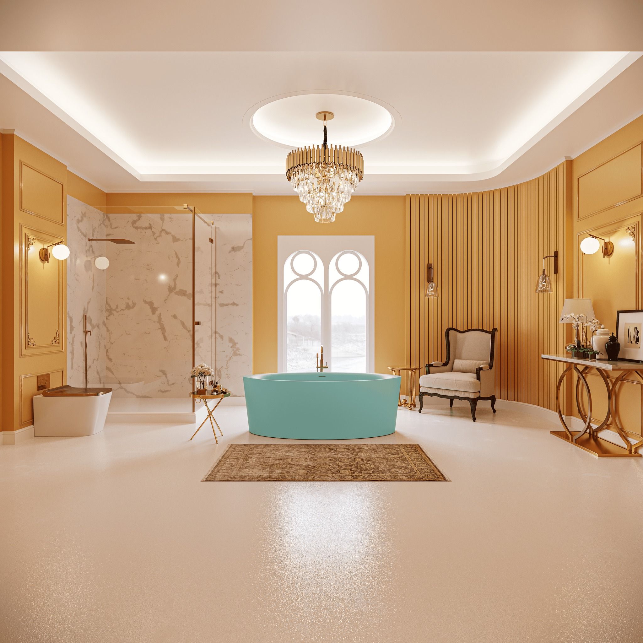  Bồn tắm bằng mineral glass composite Olivia Celeste 