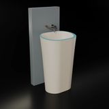  Chậu lavabo chân dài bằng mineral glass composite Phoenyx Cotton - Celeste 