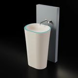  Chậu lavabo chân dài bằng mineral glass composite Phoenyx Cotton - Celeste 