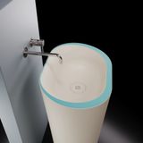  Chậu lavabo chân dài bằng mineral glass composite Phoenyx Cotton - Celeste 