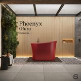  Bồn tắm bằng mineral glass composite kiểu Nhật Phoenyx Ofuro Rose 