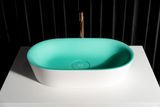  Chậu lavabo để bàn mineral glass composite Phoenyx Cotton - Aquamarine 