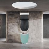 Chậu lavabo chân dài bằng mineral glass composite Serene Aquamarine - Cotton 