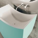  Chậu lavabo chân dài bằng mineral glass composite Serene Aquamarine - Cotton 