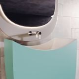  Chậu lavabo chân dài bằng mineral glass composite Serene Aquamarine - Cotton 