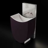  Chậu lavabo chân dài bằng mineral glass composite Serene Nebula - Cotton 