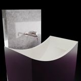  Chậu lavabo chân dài bằng mineral glass composite Serene Nebula - Cotton 