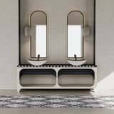  Chậu lavabo để bàn mineral glass composite Serene Cotton - Shadow 