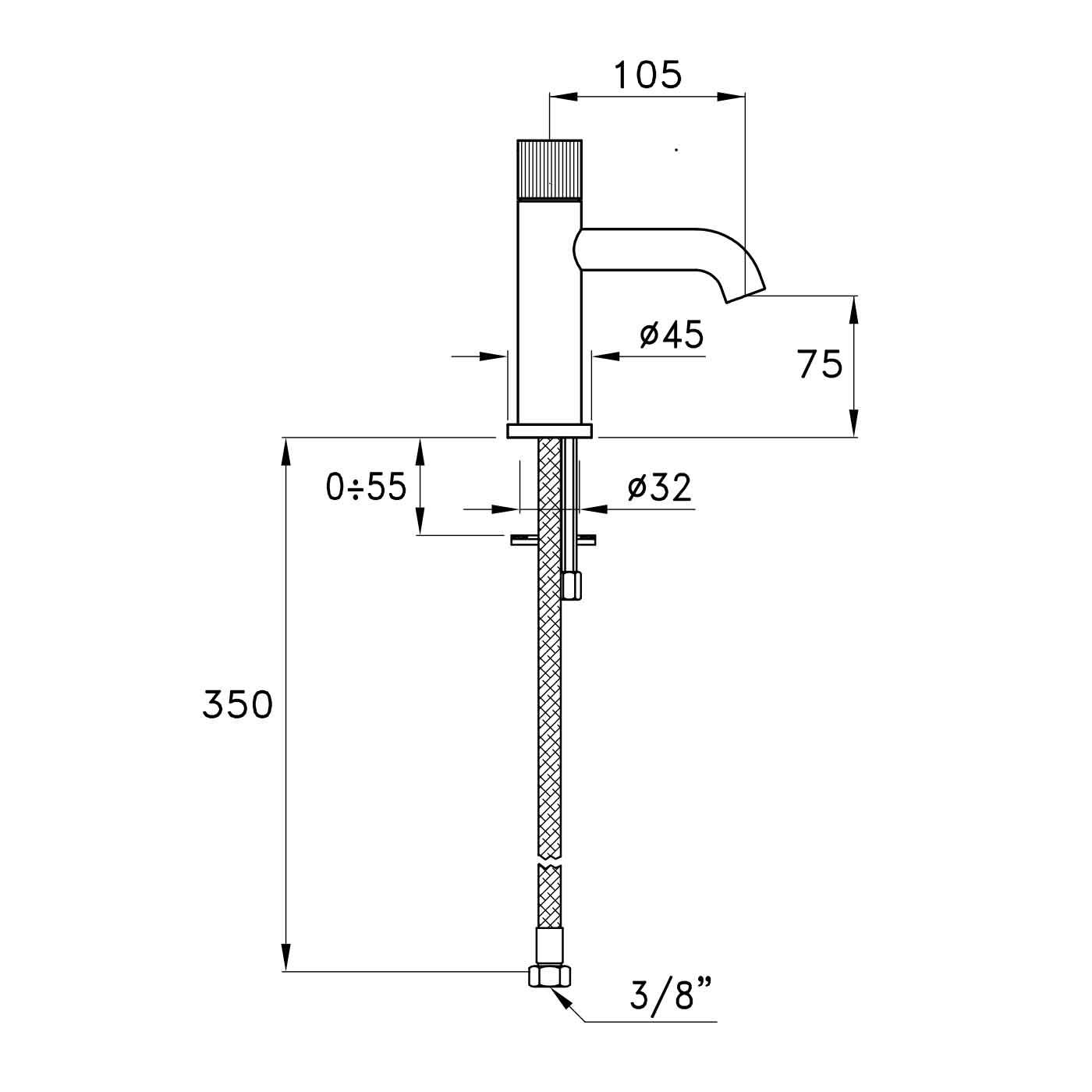 Vòi chậu lavabo bằng đồng Sirius - 3222 