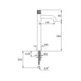  Vòi chậu lavabo cao 350mm bằng đồng Sirius - 3222HP 