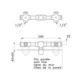  Vòi chậu lavabo gắn tường bằng đồng Sirius - 3229 