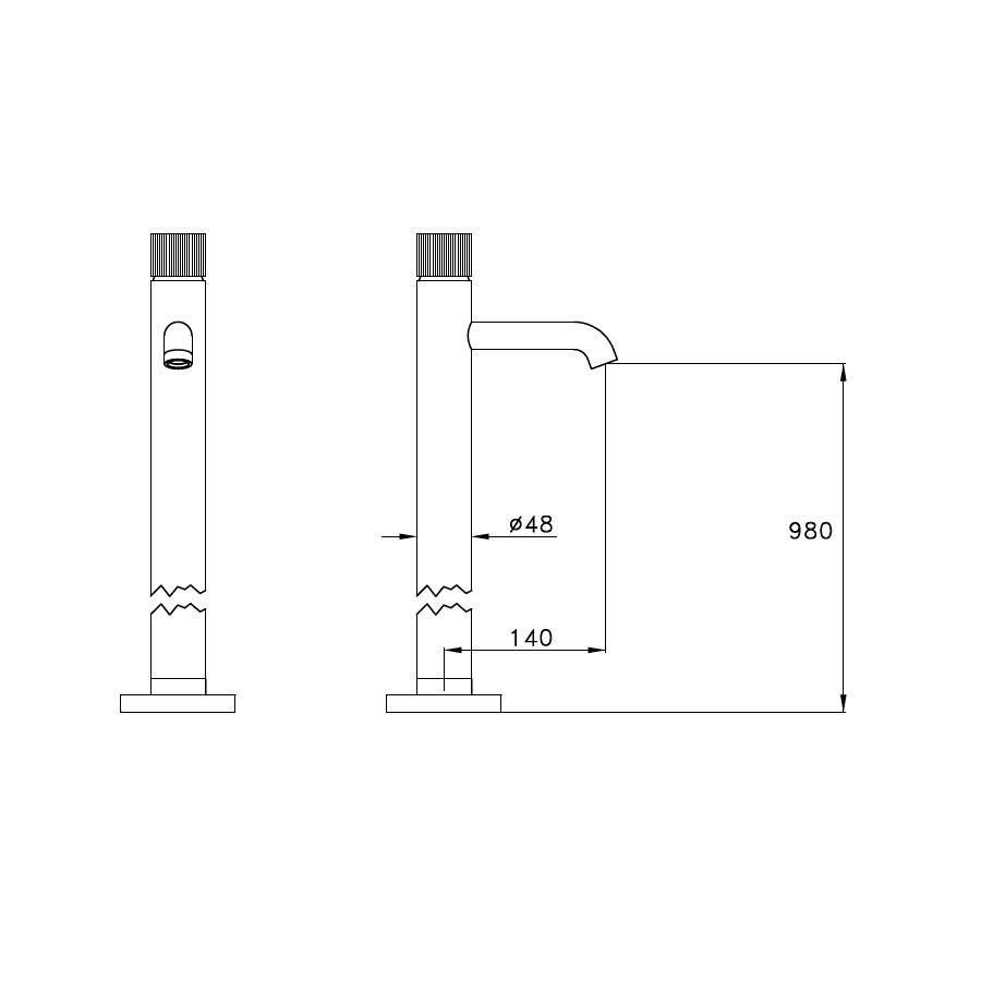  Vòi chậu lavabo chân dài bằng đồng Sirius - 3222CL 