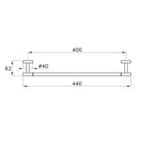  Thanh treo khăn gắn tường phòng tắm dài 400mm bằng đồng Sirius - 602-40 