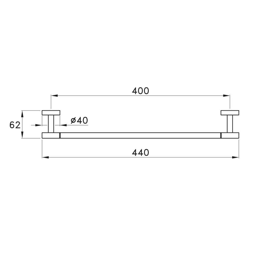  Thanh treo khăn gắn tường phòng tắm dài 400mm bằng đồng Sirius - 602-40 