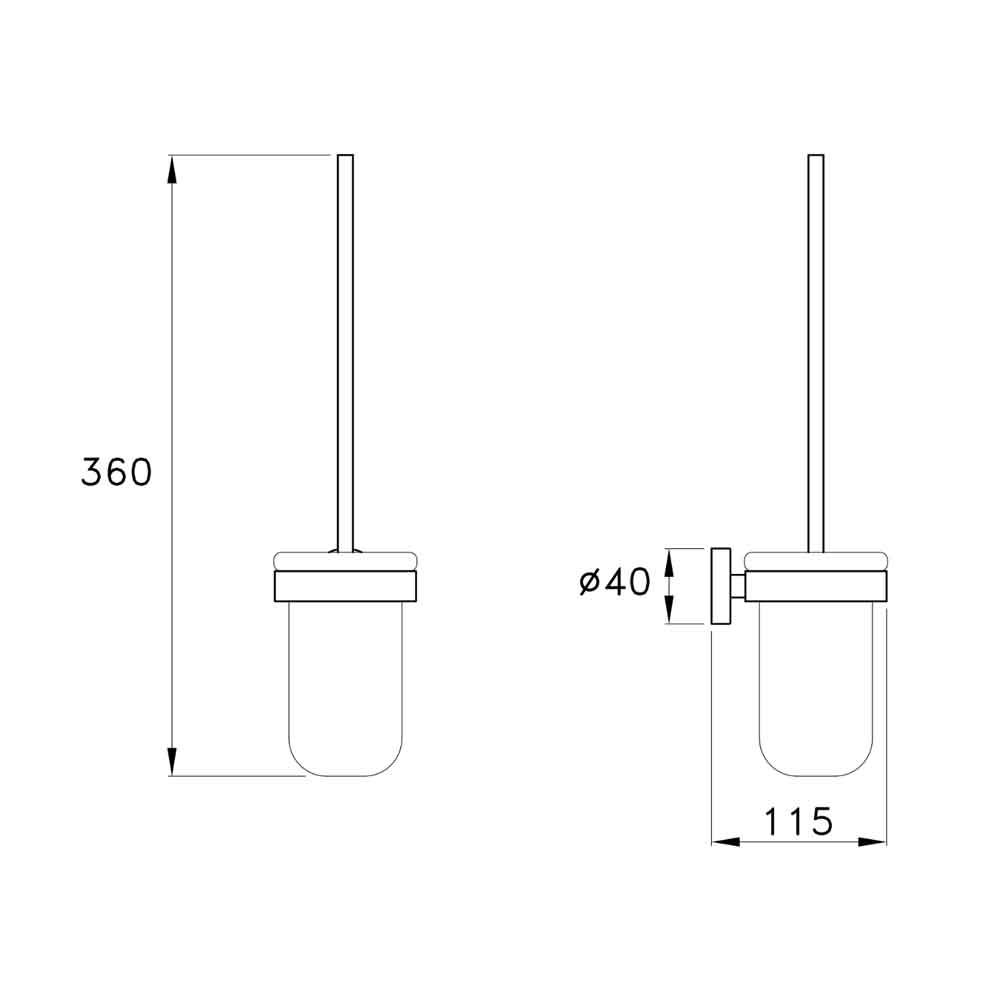  Cọ chà rửa vệ sinh toilet phòng tắm treo tường bằng đồng Sirius - 1052 