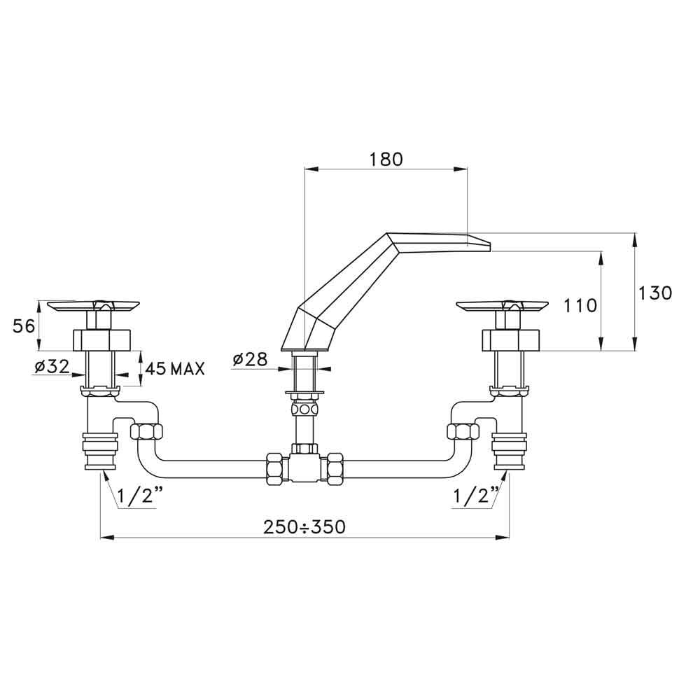  Vòi bồn tắm bằng đồng Stella - 3255 