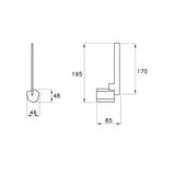  Móc treo giấy vệ sinh đứng không nắp chụp bằng đồng Stella - 1035 