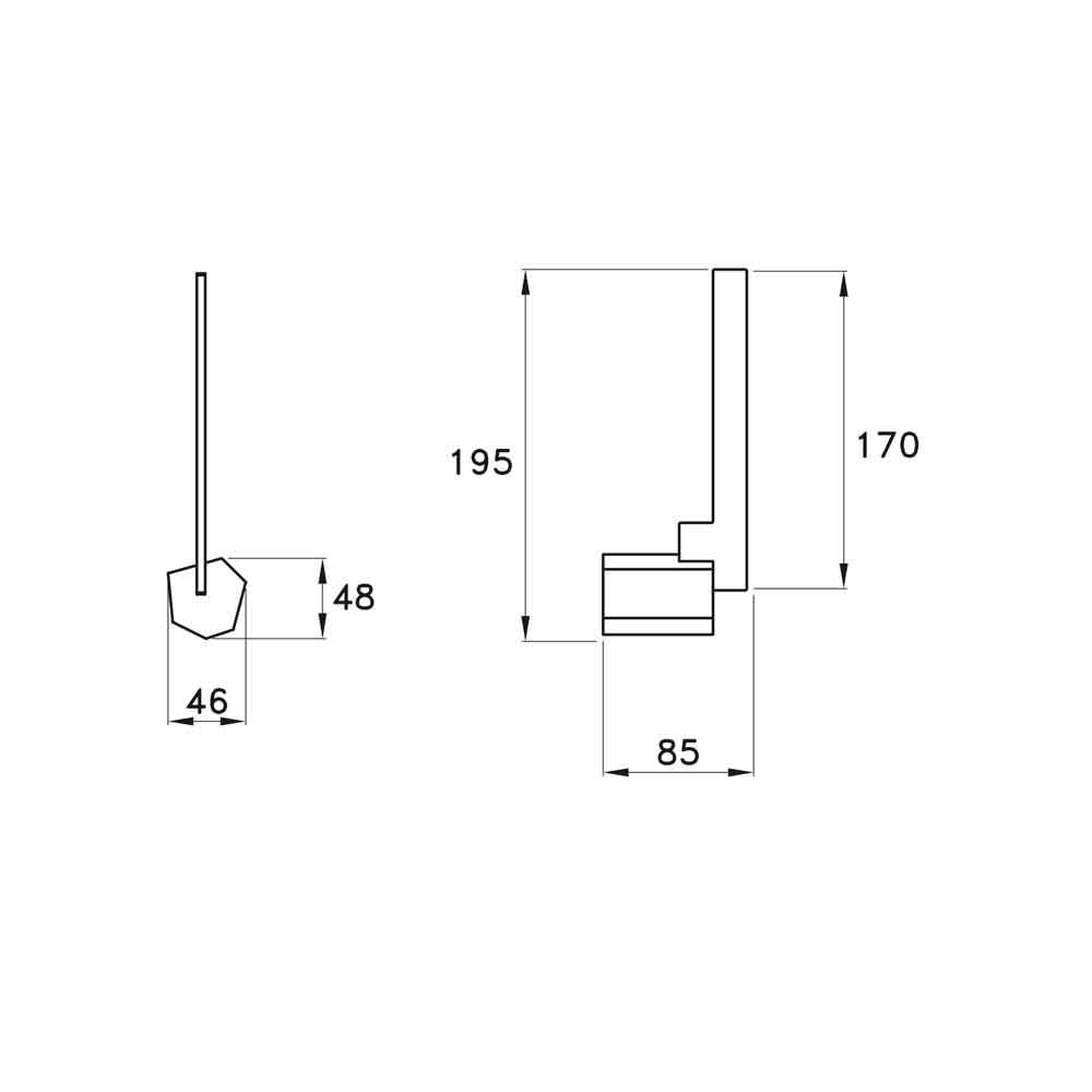  Móc treo giấy vệ sinh đứng không nắp chụp bằng đồng Stella - 1035 