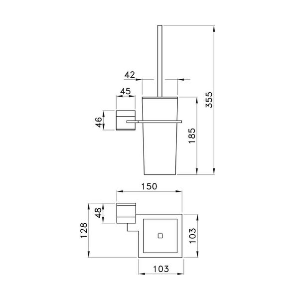  Cọ chà rửa vệ sinh toilet, phòng tắm treo tường Stella - 1052 