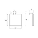  Móc vuông treo khăn phòng tắm gắn tường bằng đồng Stella - 602-25 